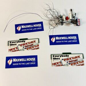 Vintage Exxon Gas Station sign With gas Pump 5 Signs 7 Street Lamps Accessories